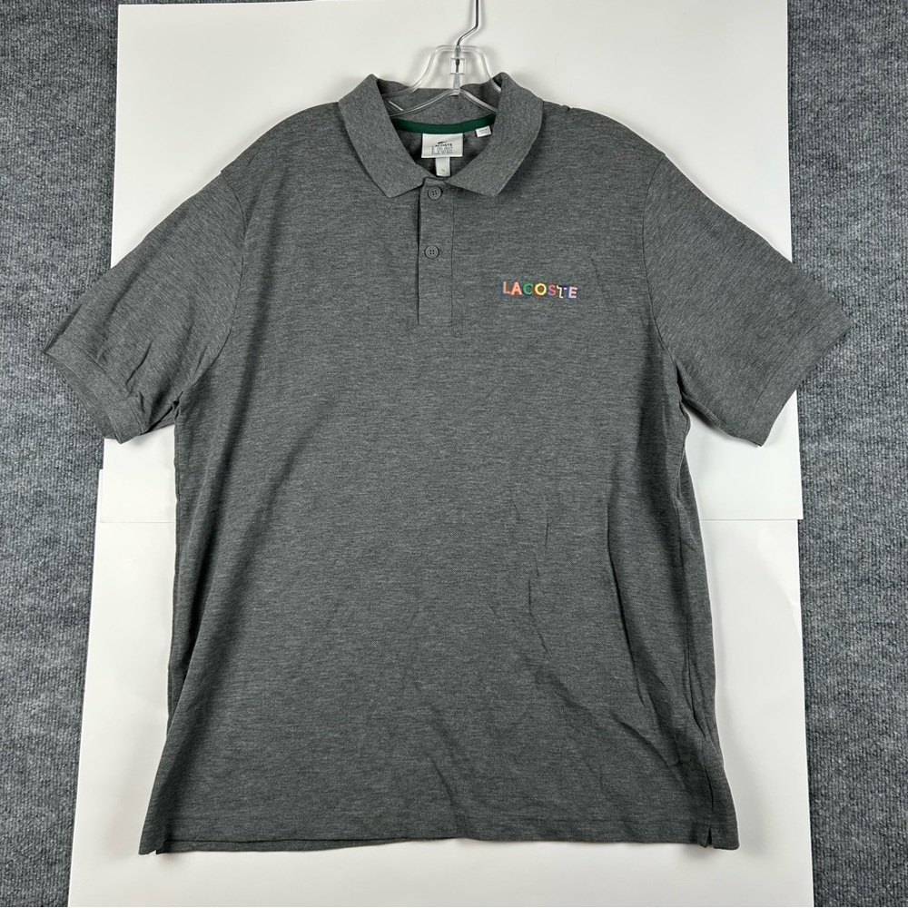 NWT LACOSTE L!VE Rainbow Embroidered Polo XL